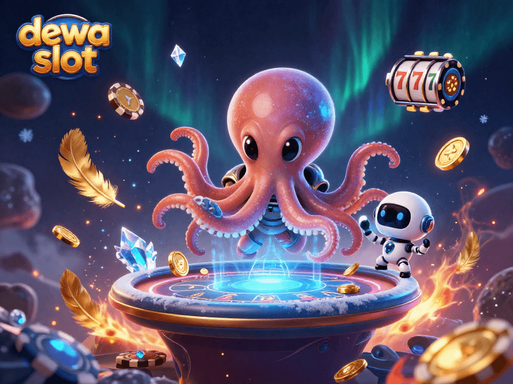 Play the exhilarating dewa slot with thrilling alien characters at a holographic poker table.