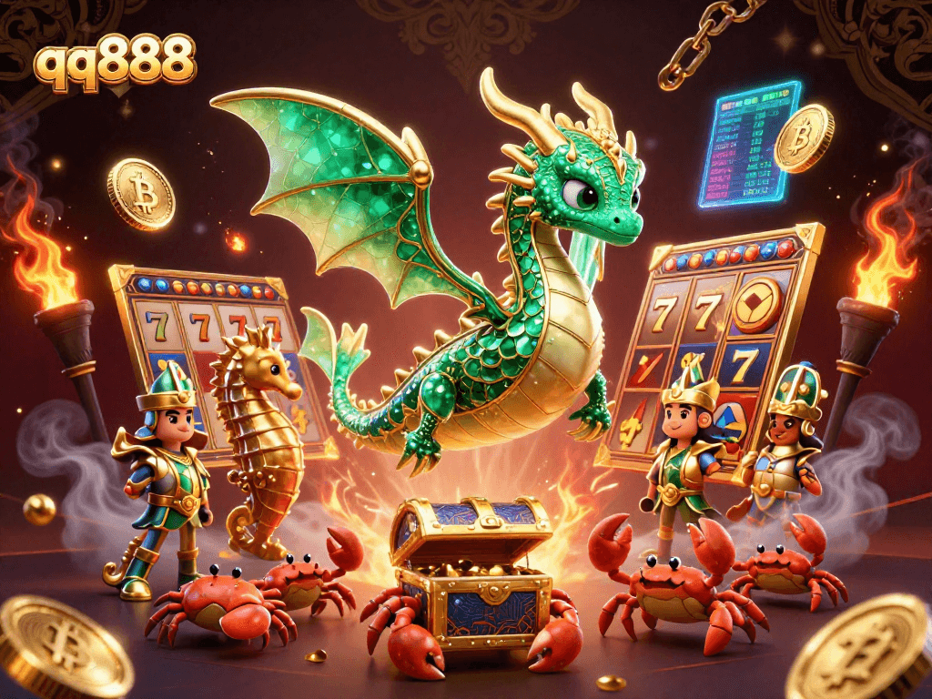 Play big with qq888 by engaging in dynamic slot action with emerald sea creatures and crypto elements.