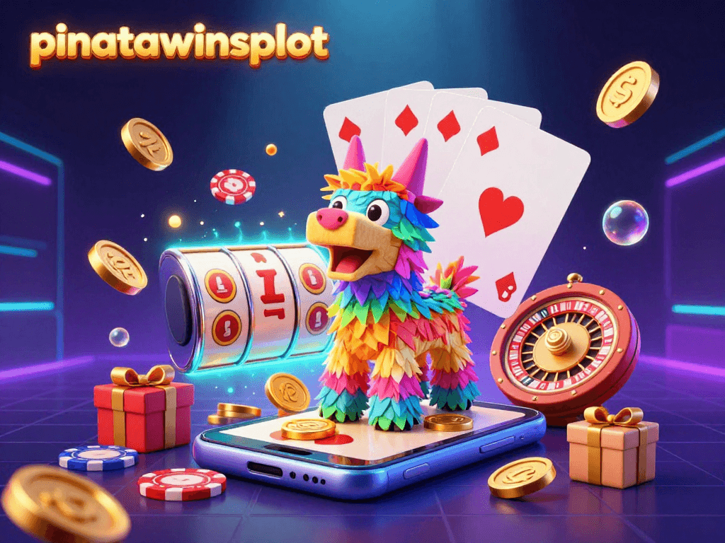 Play exciting slot games at pinatawinsslot with colorful reels, coins, and vibrant characters.