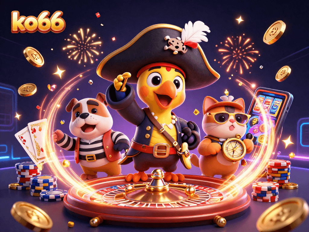 Experience the thrill of winning at ko66 with dynamic casino characters and exciting elements.