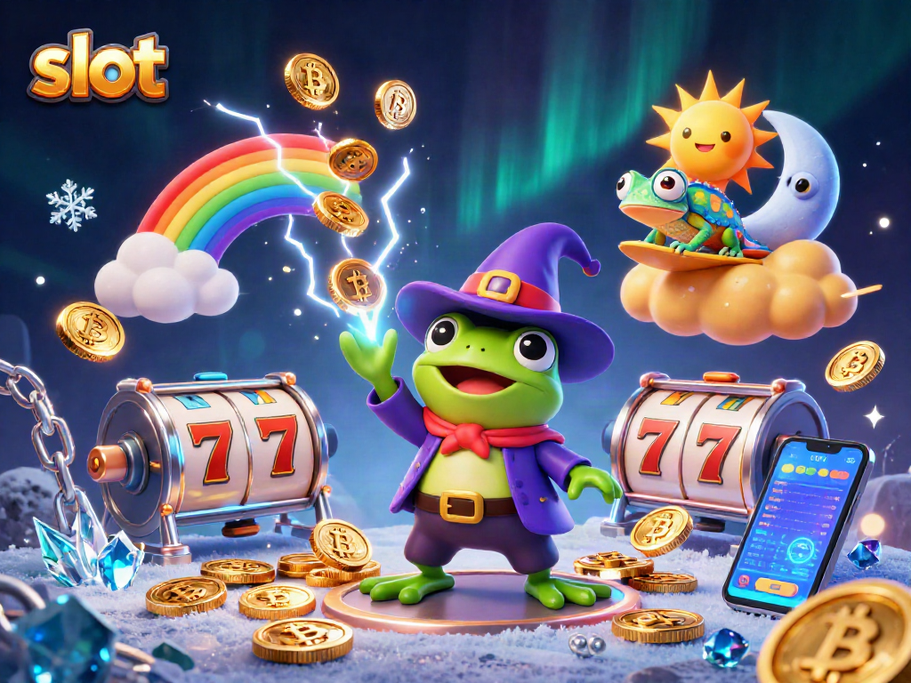 Spin the slot reels with golden coins and energetic characters in a vibrant casino scene