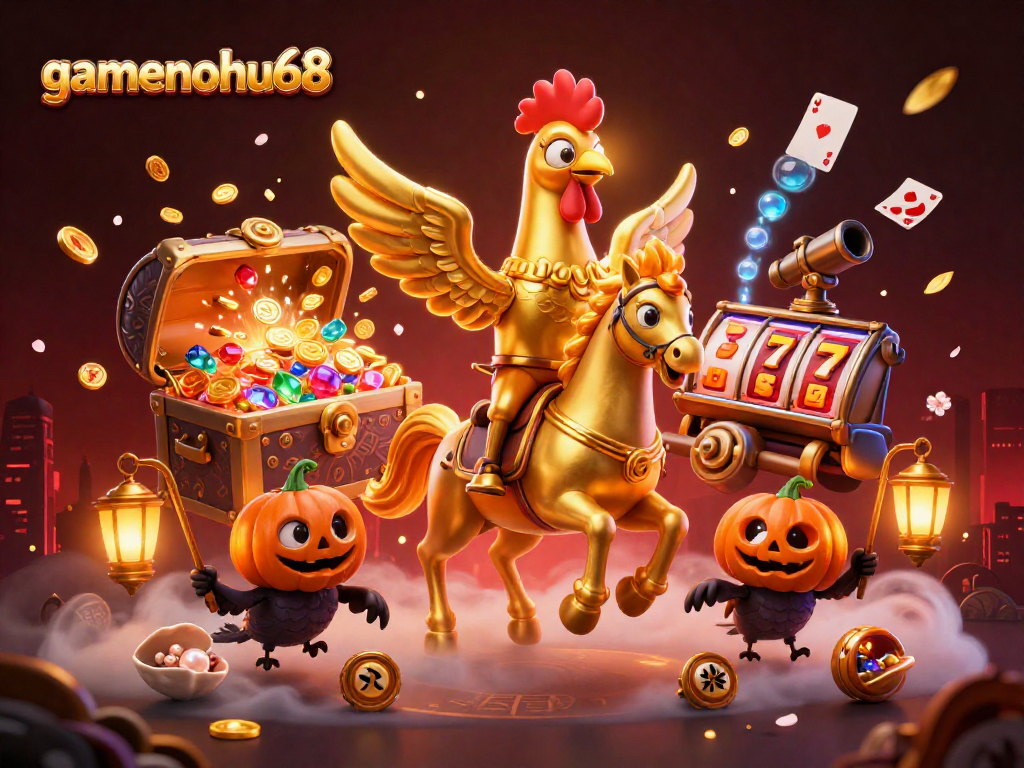 Experience exhilarating gaming thrills with gamenohu68 in this vibrant casino scene filled with action.