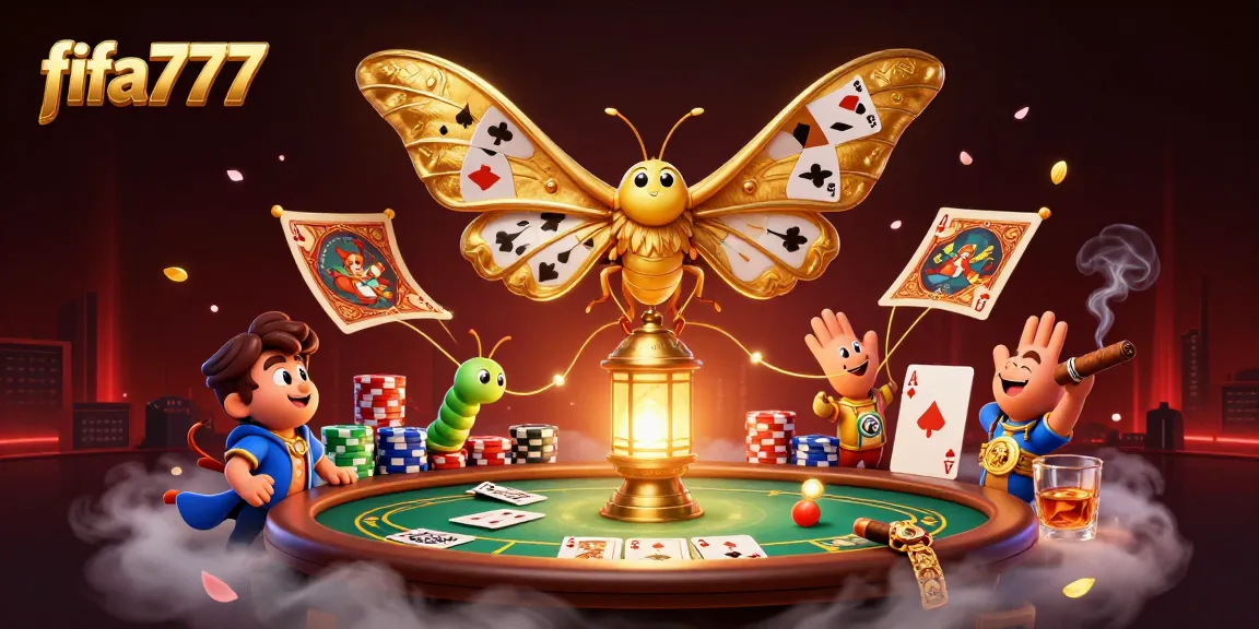 Engage in winning strategies with fifa777 in a vibrant casino scene full of playing cards and poker chips.