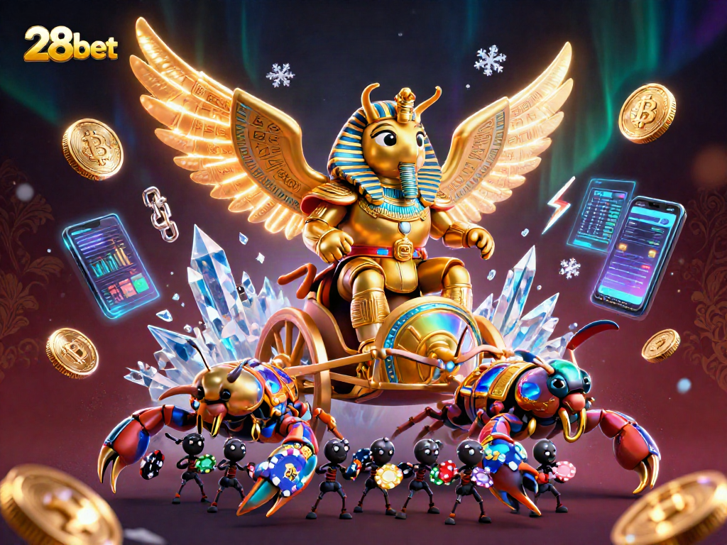 Engage with the thrilling casino world of 28bet, showcasing vibrant gaming elements and rich illustrations.