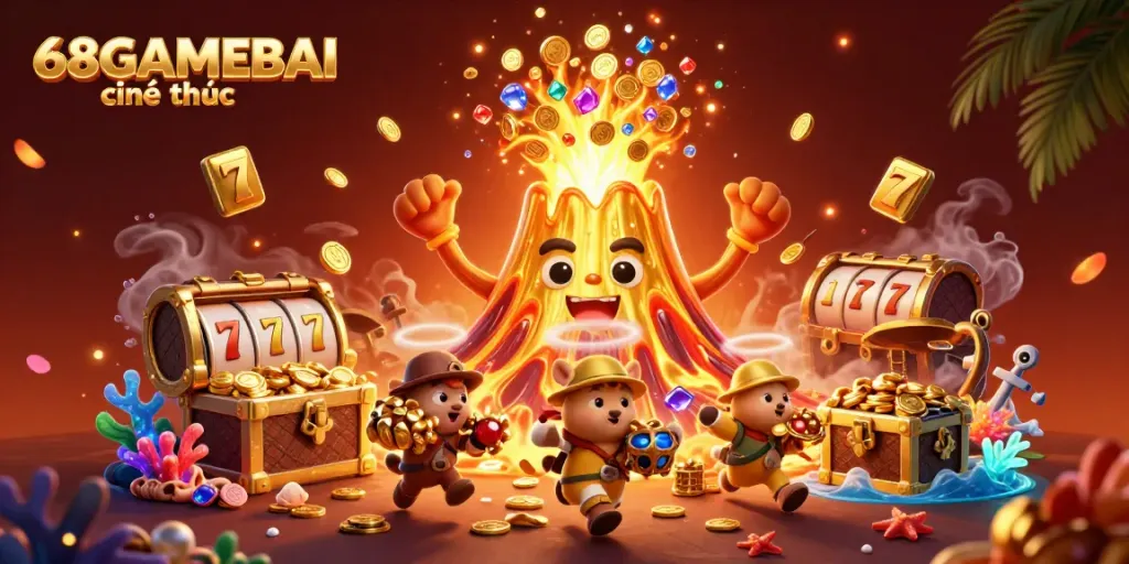 Capture thrilling moments with 68GAMEBAI chính thức in a vibrant, animated casino adventure.