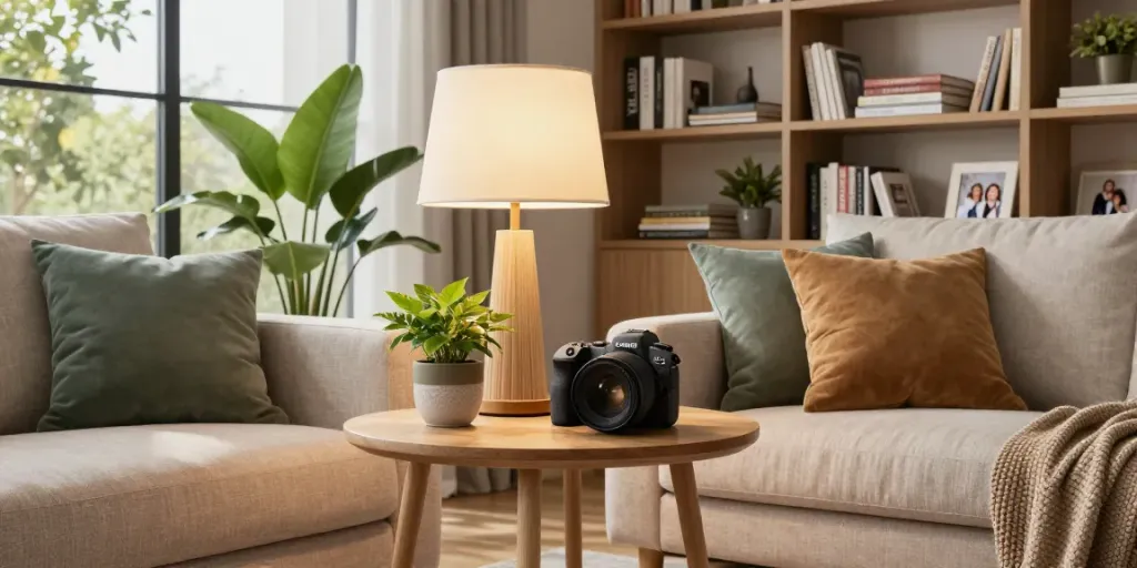 Home The Spruce inspiring modern living room with cozy sofa and stylish decor