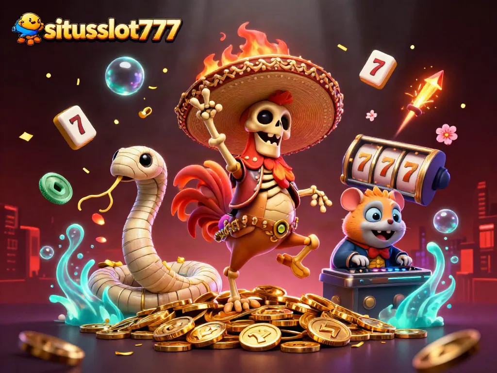 Experience exciting gameplay at situsslot777 with vibrant characters and dynamic casino elements.