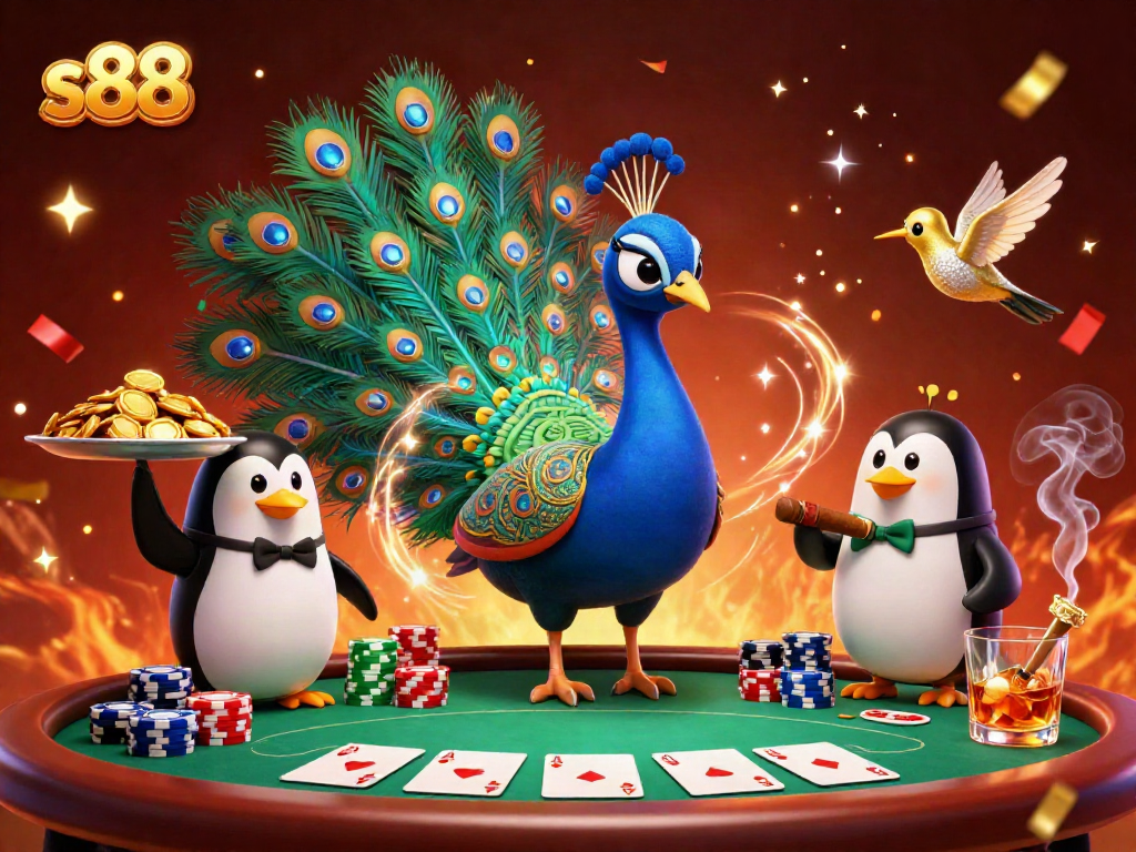 Experience the excitement of s88 with a vibrant casino scene featuring colorful poker elements.