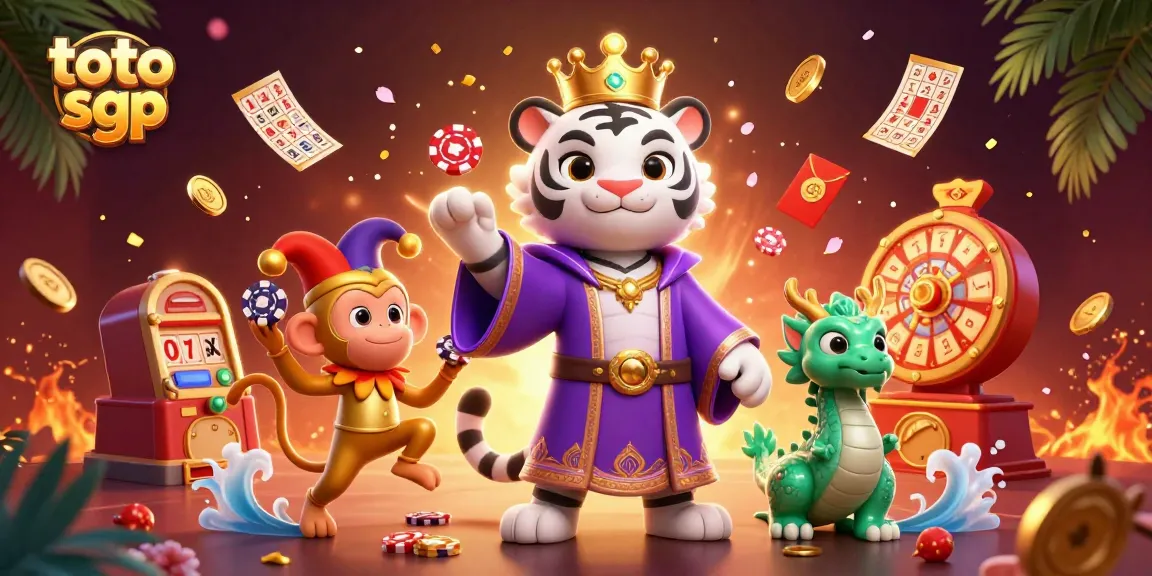 Play and win at toto sgp with this vibrant 3D illustration showcasing luck and excitement in the lottery.