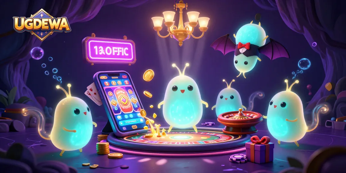 UGDEWA illuminates a vibrant cave casino scene with glowworms, a bat dealer, and thrilling game elements.