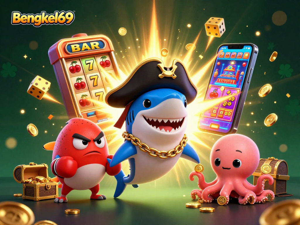 Experience the excitement of Bengkel69 with our vibrant 3D casino illustration bursting with action!