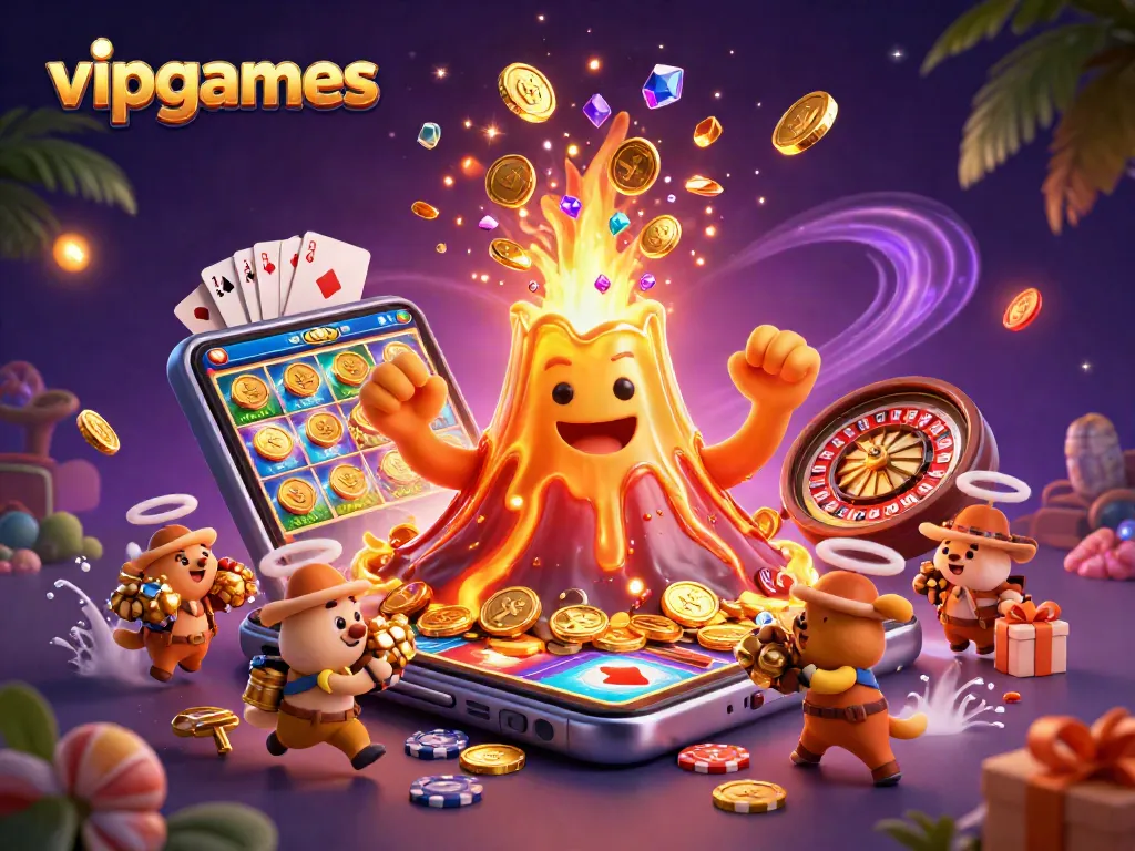 Experience the thrilling adventures of vipgames as treasures erupt from a golden volcano!