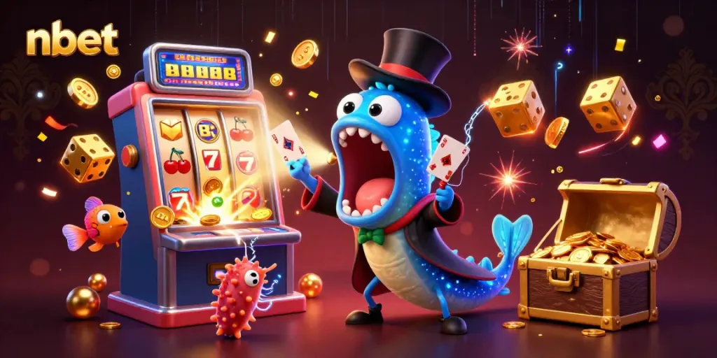 Experience thrilling nbet winnings with vibrant 3D underwater casino magic scene featuring unique characters.