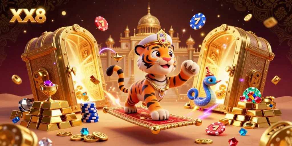 Experience thrilling excitement at XX8 casino with a vibrant Arabian Nights theme, dazzling treasures, and a captivating atmosphere.
