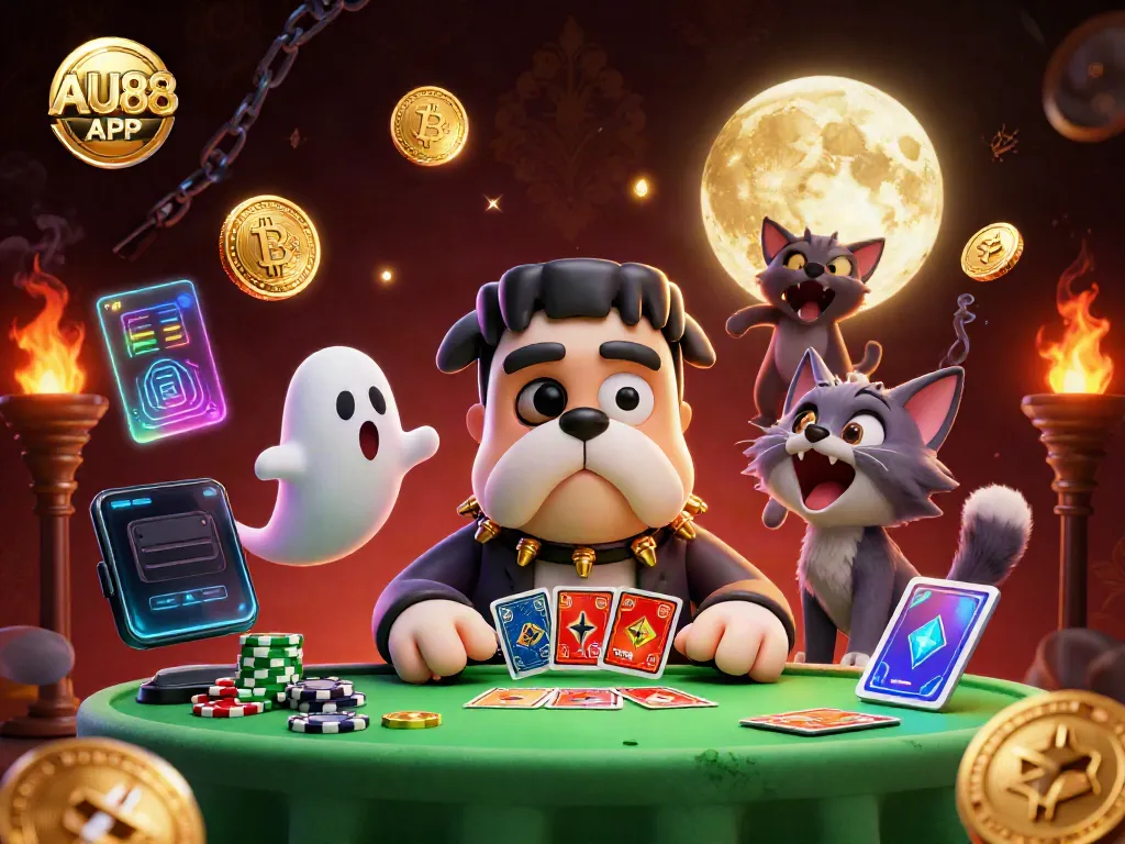 Experience thrilling gaming with AU88 APP featuring 3D characters and vibrant casino elements.