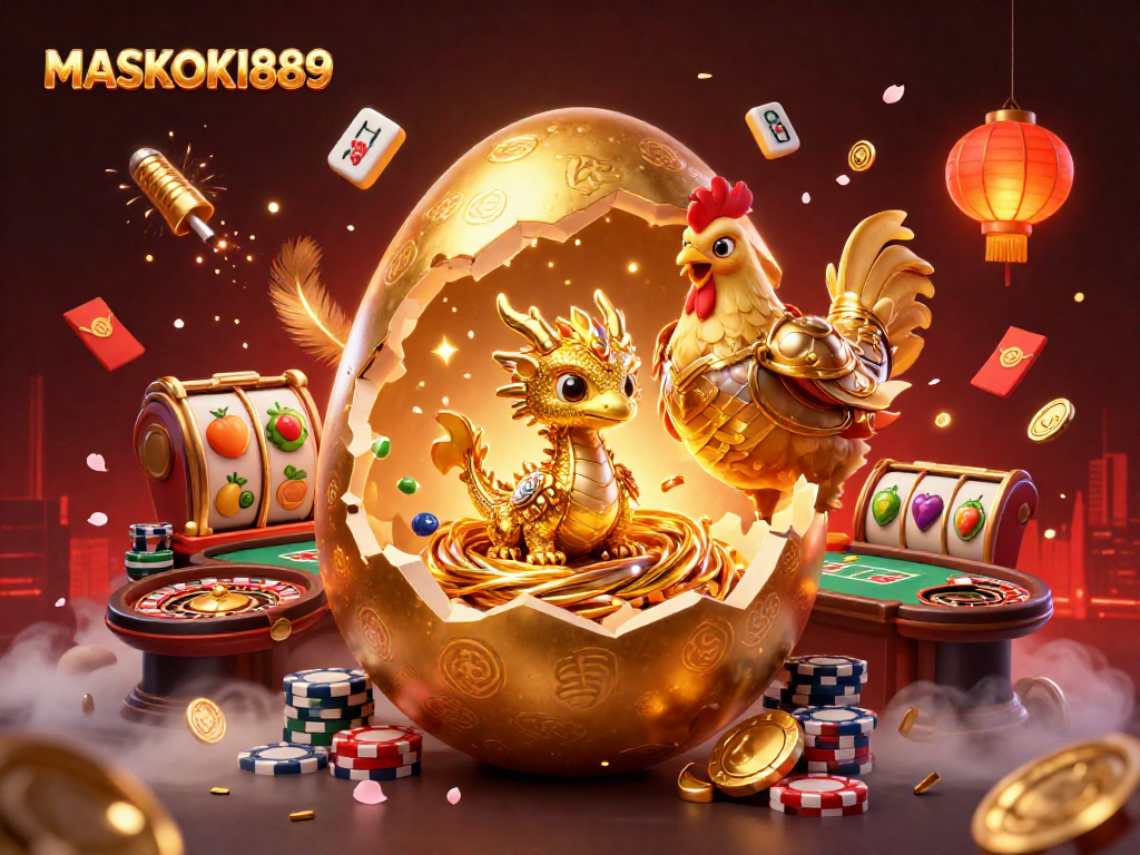 Experience thrilling gameplay with MASKOKI889's captivating gold dragon poker scene.