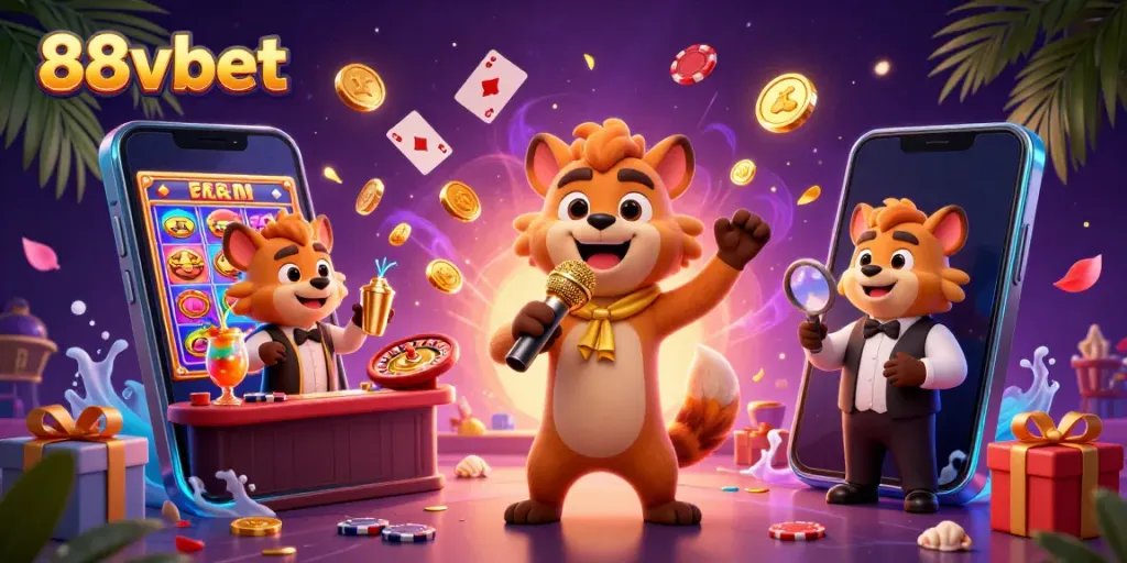Join the fun at 88vbet's comedy casino with animated hyenas, showcasing a lively gaming atmosphere.