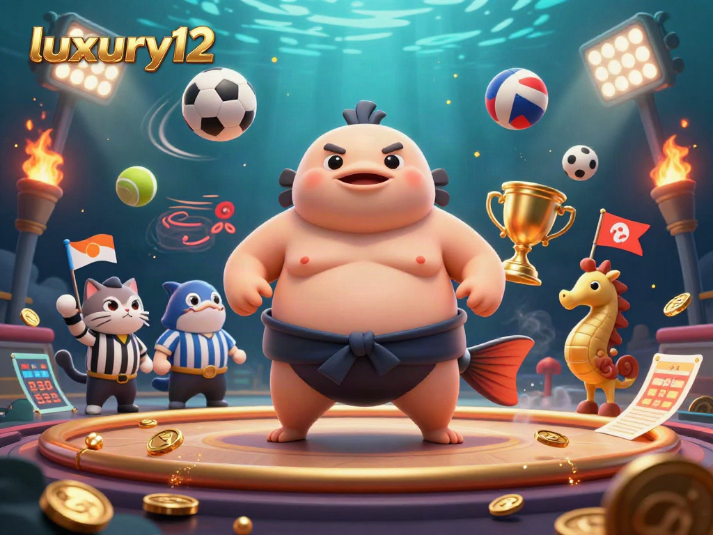 Bet on luxury12 as the fugu sumo battles in an energetic underwater casino setting.