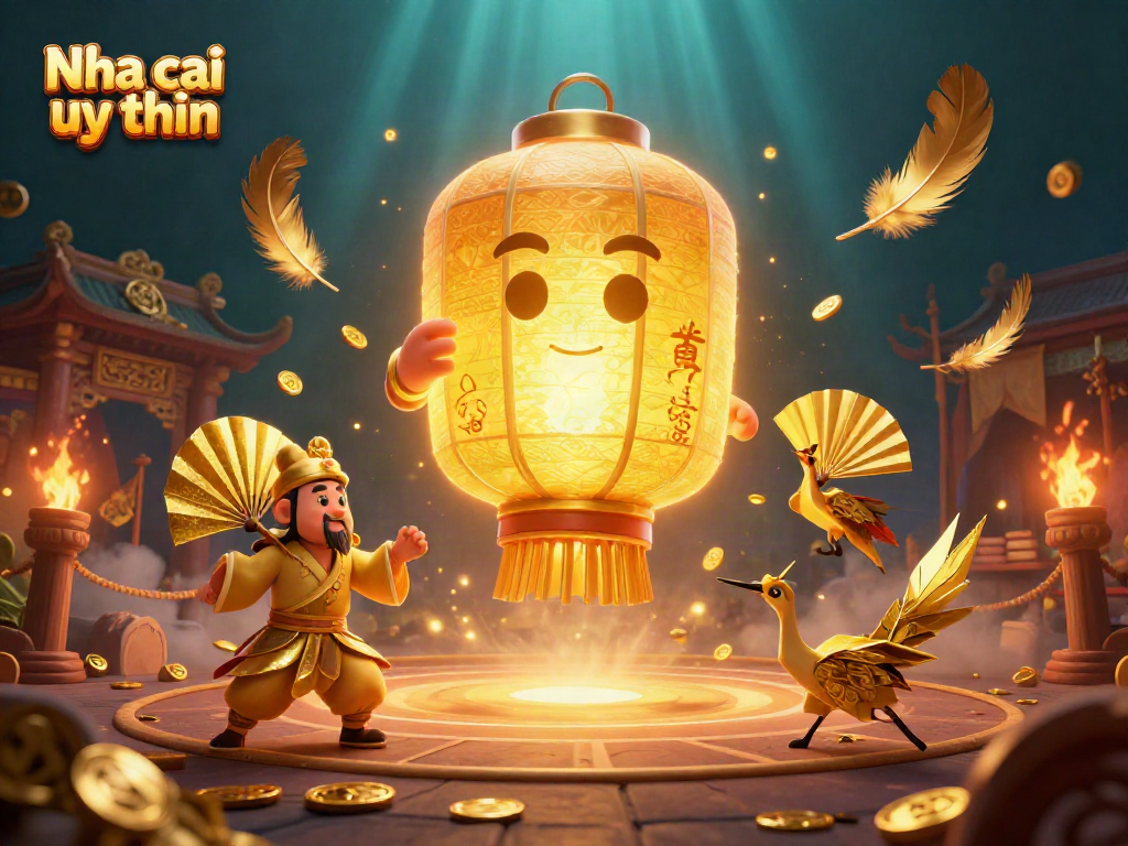 Nha cai uy tin showcases vibrant 3D lantern spirit amidst a bustling casino night market.