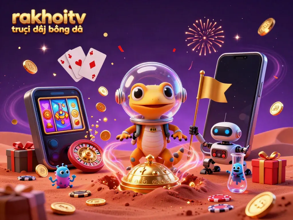Experience rakhoitv trực tiếp bóng đá with energetic characters and vibrant casino elements for exciting gameplay.