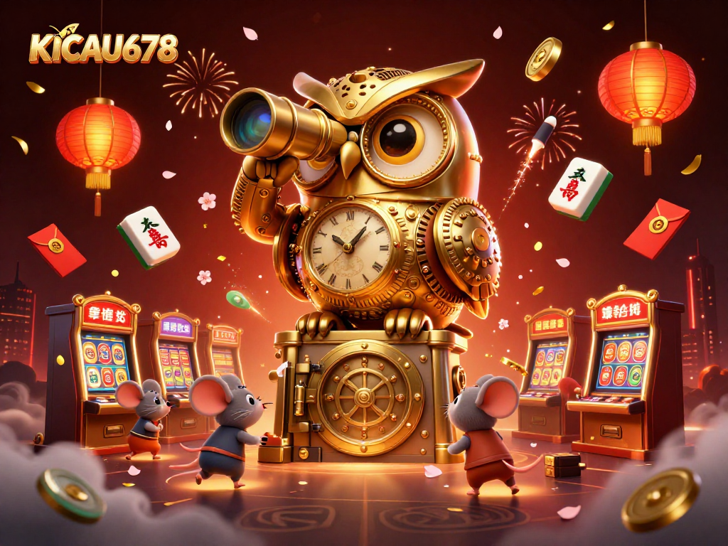 KICAU678 offers fast and secure login access in a vibrant casino-themed digital illustration
