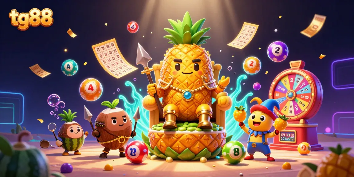 Experience thrilling moments at tg88 with the golden pineapple king and vibrant casino elements!