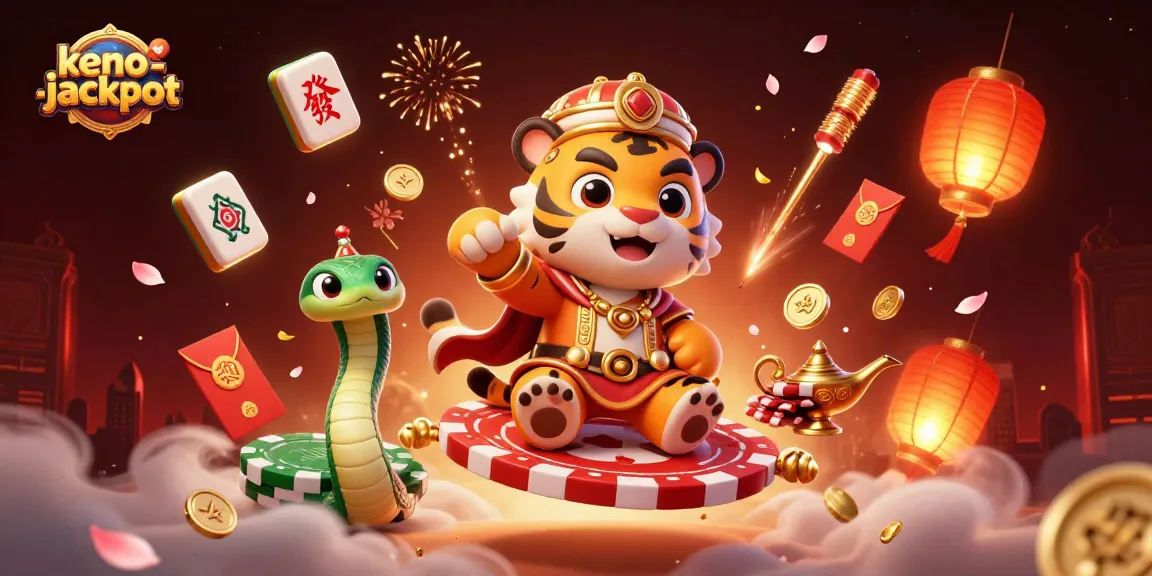 Experience thrilling keno-jackpot gameplay with a dynamic 3D cartoon scene featuring vibrant casino elements.