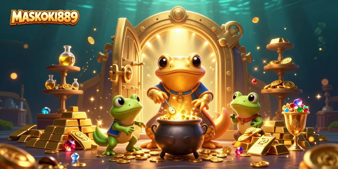 Play exciting games at MASKOKI889 while discovering a treasure vault full of gold coins and gems.