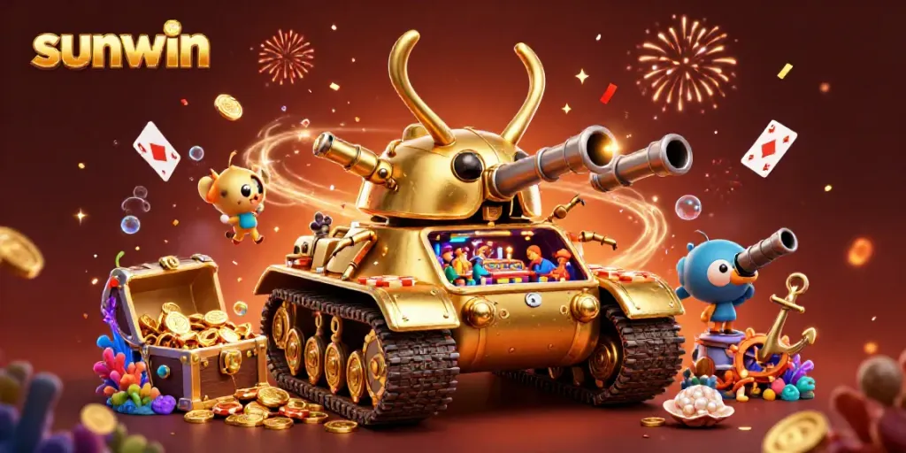 Experience the thrill of sunwin's casino adventures in this vibrant, illustrated scene filled with excitement.