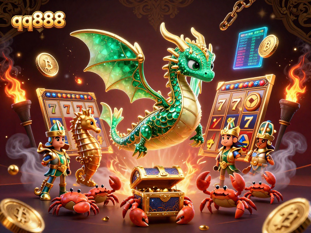 Play big with qq888 by engaging in dynamic slot action with emerald sea creatures and crypto elements.