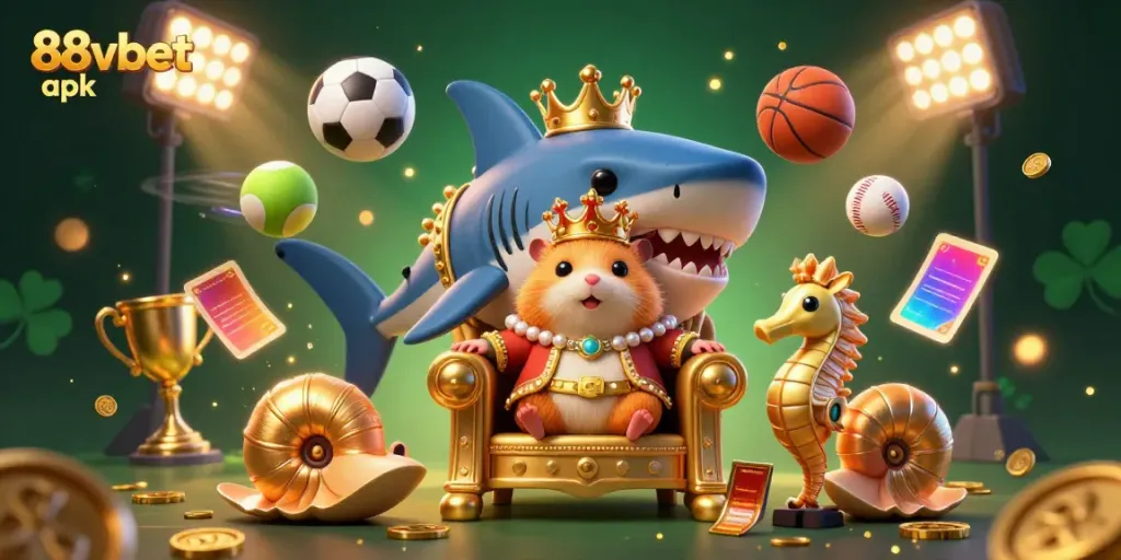 Experience the excitement of winning with 88vbet apk's vibrant gambling scene featuring unique characters and elements.