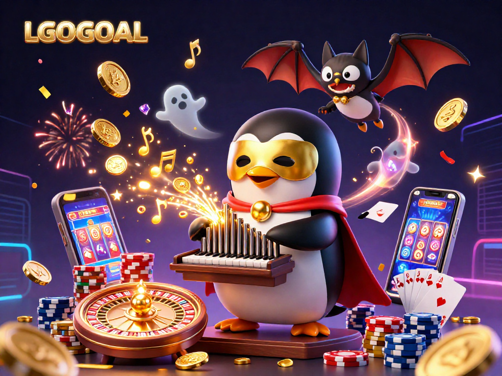 Experience the thrill of LGOGOAL with this vibrant 3D illustration of casino excitement.