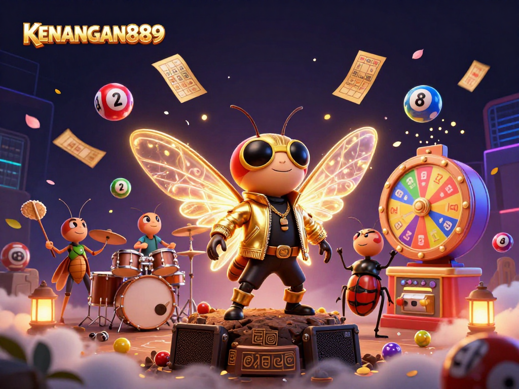 KENANGAN889 captivates players with a vibrant, dynamic lottery scene featuring exciting game elements.