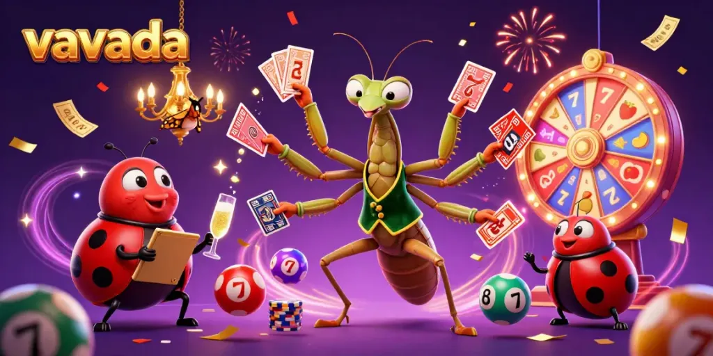 Experience thrilling gameplay with Vavada's giant praying mantis dealer and dynamic casino elements.