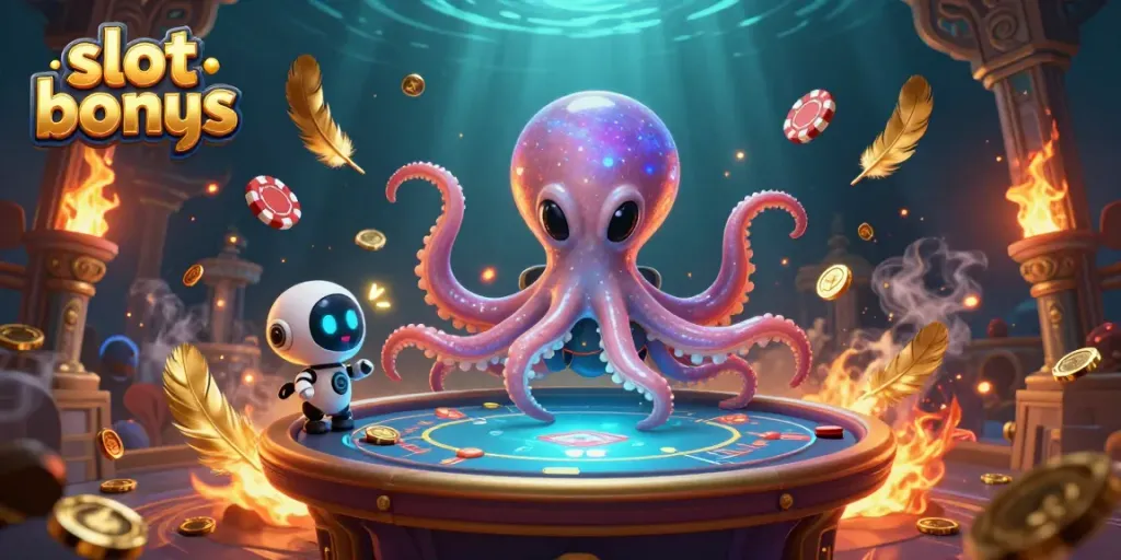Experience thrilling gameplay with slot bonus offerings in this vibrant casino illustration.