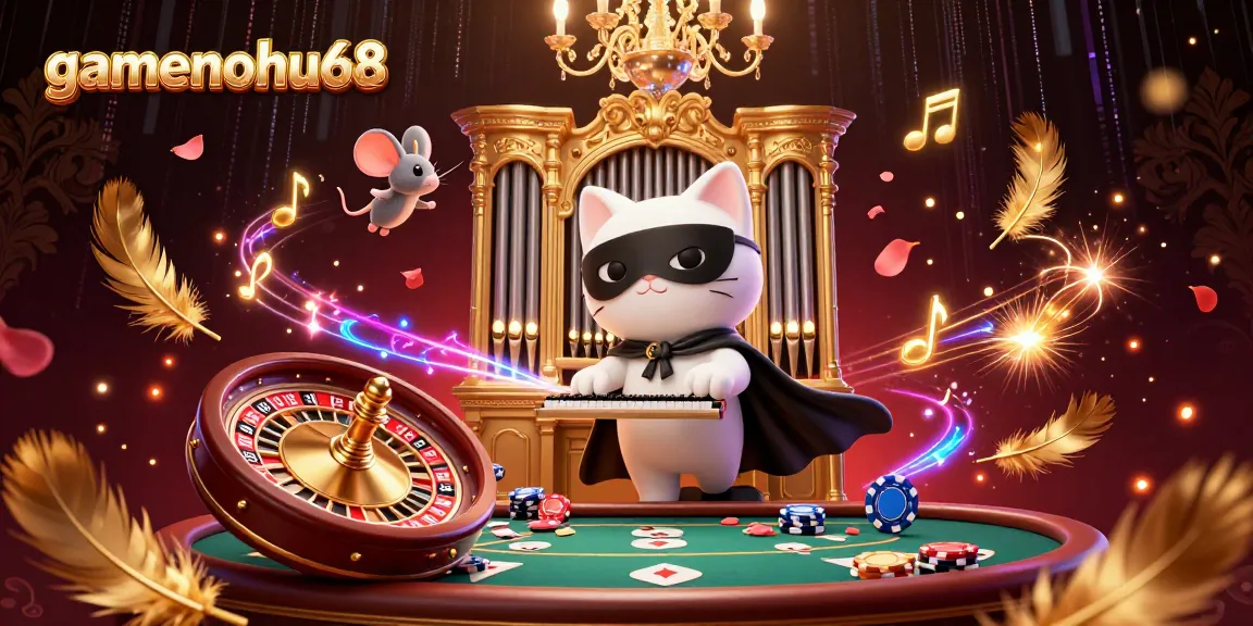 Experience the vibrant gambling world of gamenohu68 with a captivating 3D casino illustration.
