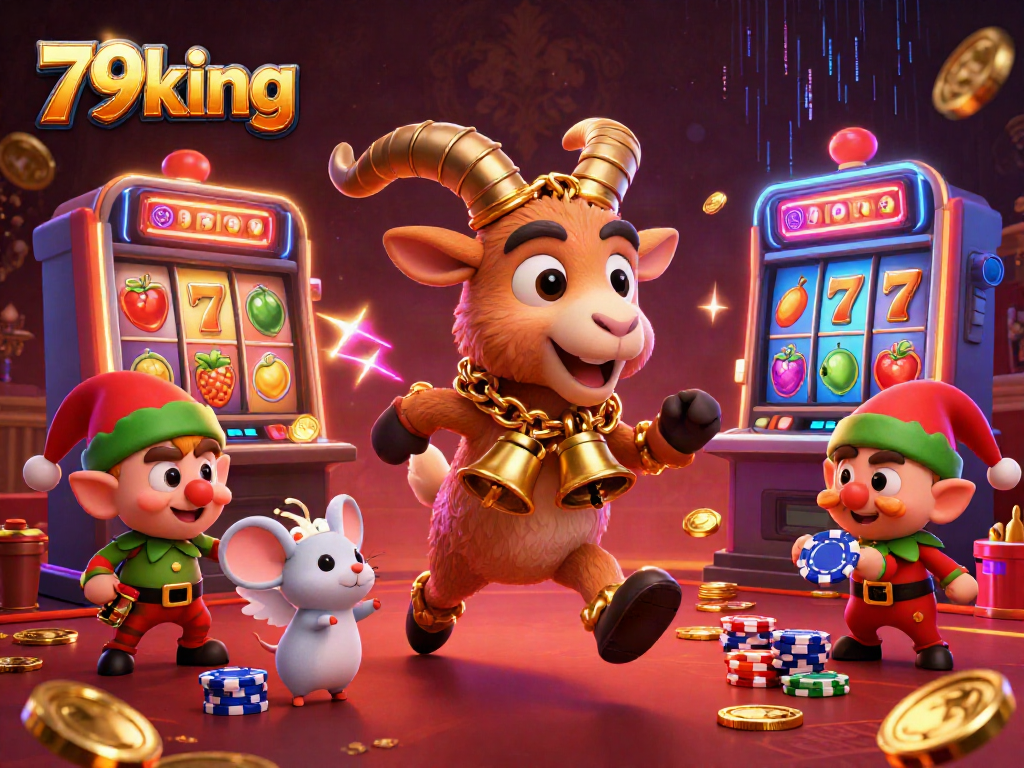 Experience the excitement of 79king with festive casino scenes featuring thrilling slot action.