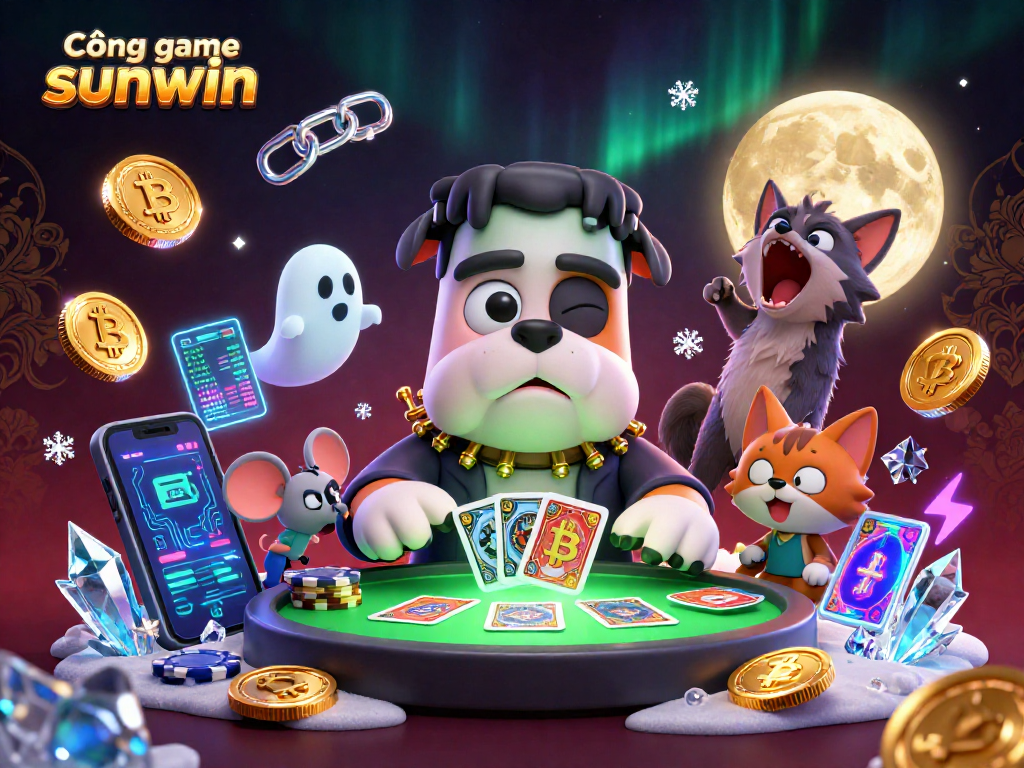 Cổng game sunwin features exciting gameplay with unique characters at a vibrant casino.