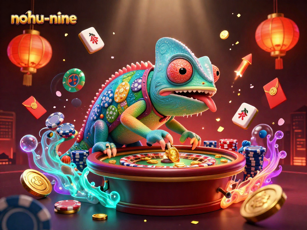 Engage with nohu-nine in a thrilling casino experience featuring vibrant characters and gambling elements.