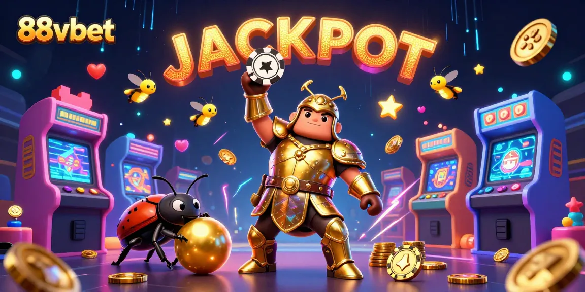 88vbet offers a thrilling gaming experience with vibrant characters and casino elements celebrating a jackpot.