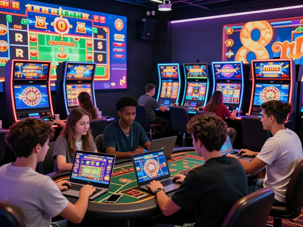 A80 online gaming platform showcasing diverse players enjoying engaging slot machines and live dealer games in an exciting virtual casino atmosphere.