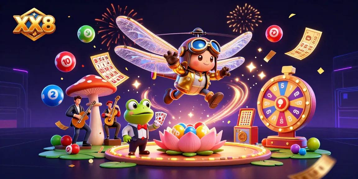 Experience the thrill of XX8 with vibrant casino action, featuring a dragonfly pilot and more!
