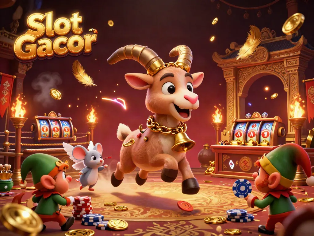 Experience Slot Gacor excitement with a 3D animated casino scene featuring enchanting characters and dynamic gaming elements.
