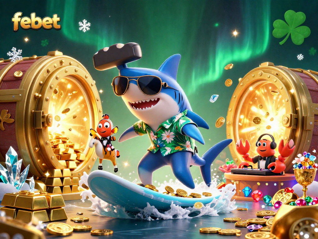 Experience thrilling adventures with febet as you surf gold coins and encounter vibrant sea creatures!