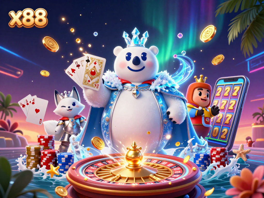 Spin the roulette wheel and win big at x88 with vibrant 3D casino illustration.