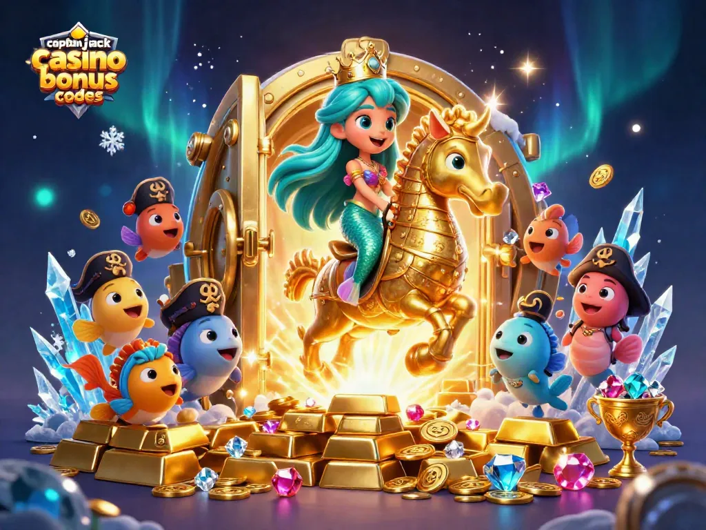 Claim exciting captain jack casino bonus codes, featuring a mermaid and treasure elements in a vibrant scene.