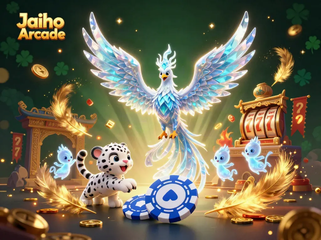 Experience thrilling action in Jaiho Arcade with vibrant slot elements and dynamic characters.