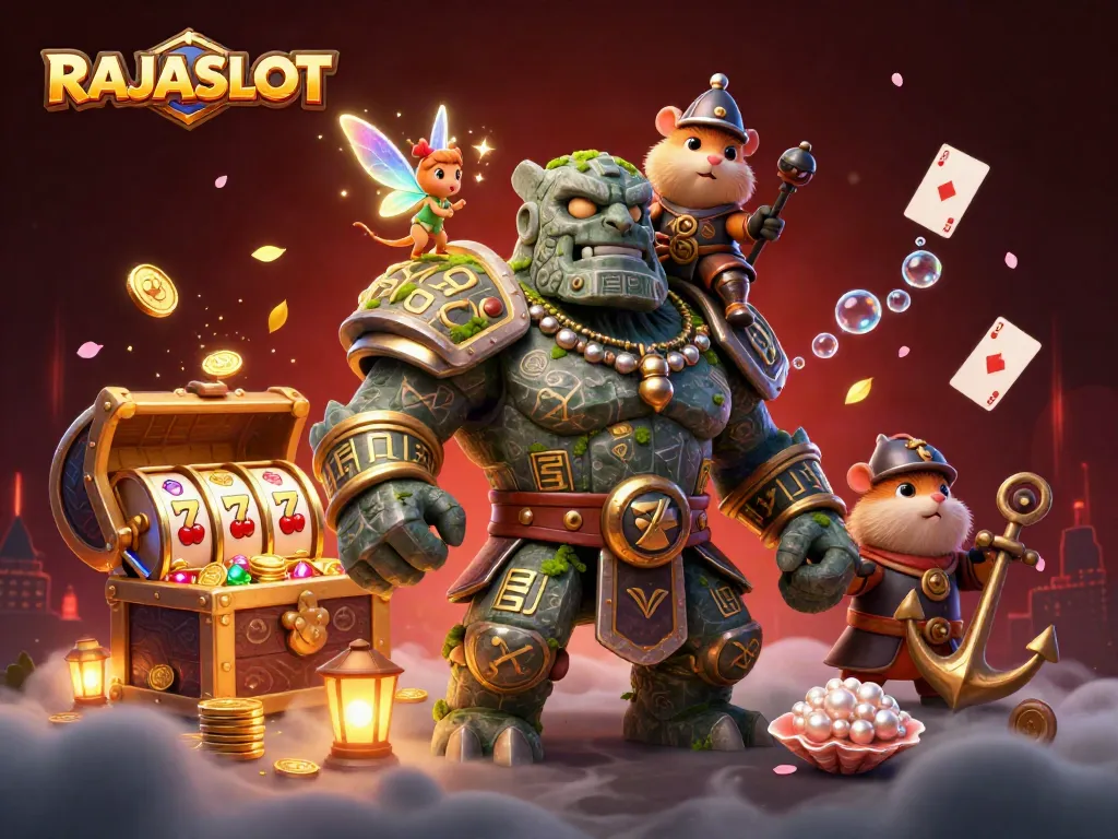 Rasakan keseruan bermain di RAJASLOT dengan ilustrasi 3D penuh warna dan detail yang menakjubkan