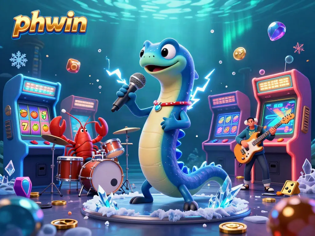 Experience the energetic performance of the phwin electric eel DJ in a lively underwater casino.