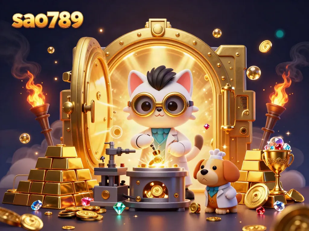Engage with exciting taruhan experiences at sao789, featuring vibrant golden themes and lively characters.